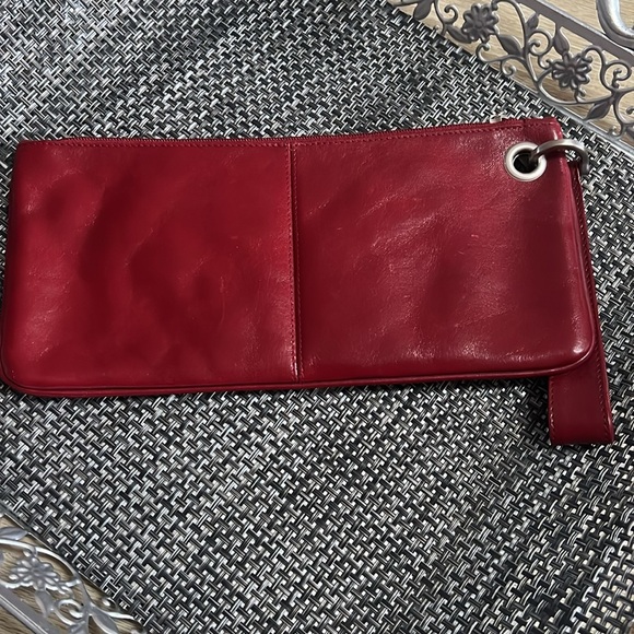 HOBO Red Leather Clutch Wristlet - Picture 2 of 6